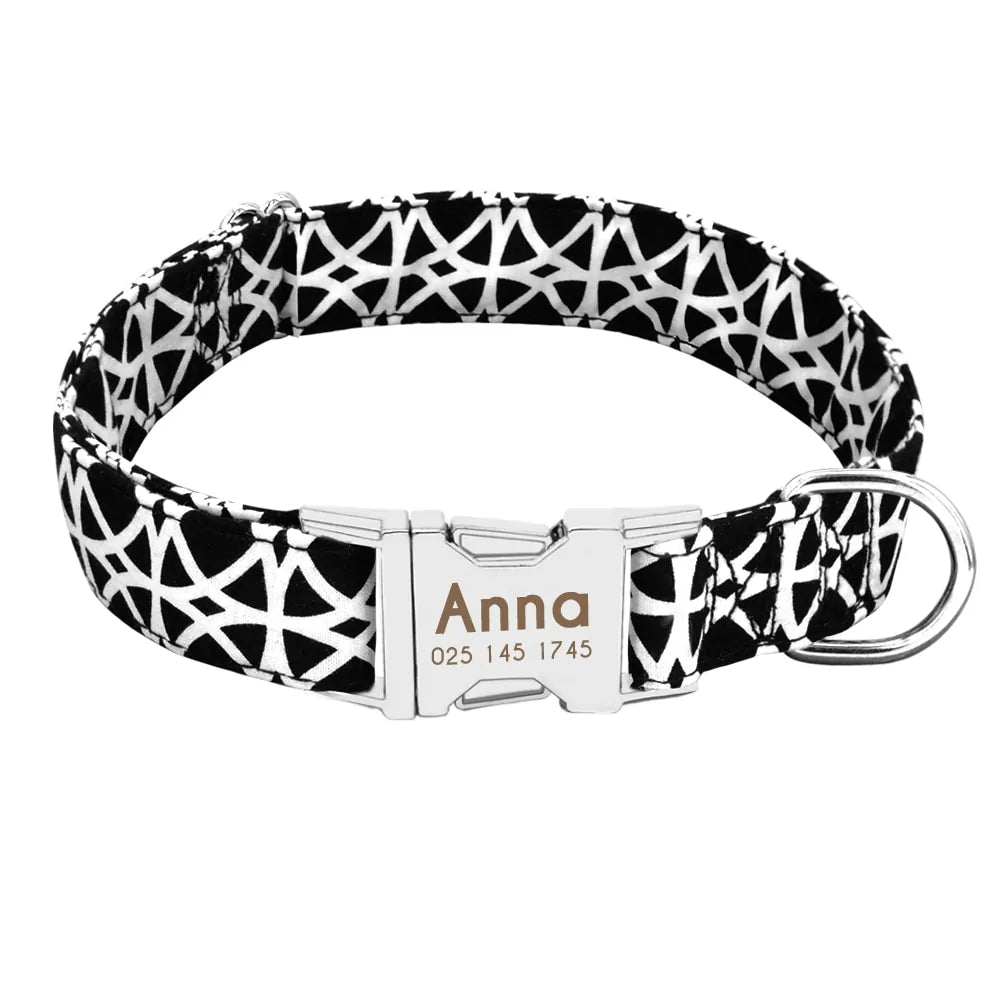 Personalized Nylon Collars With ID Nameplate