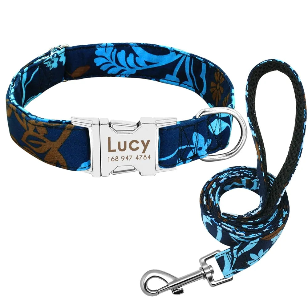 Personalized Nylon Collars With ID Nameplate