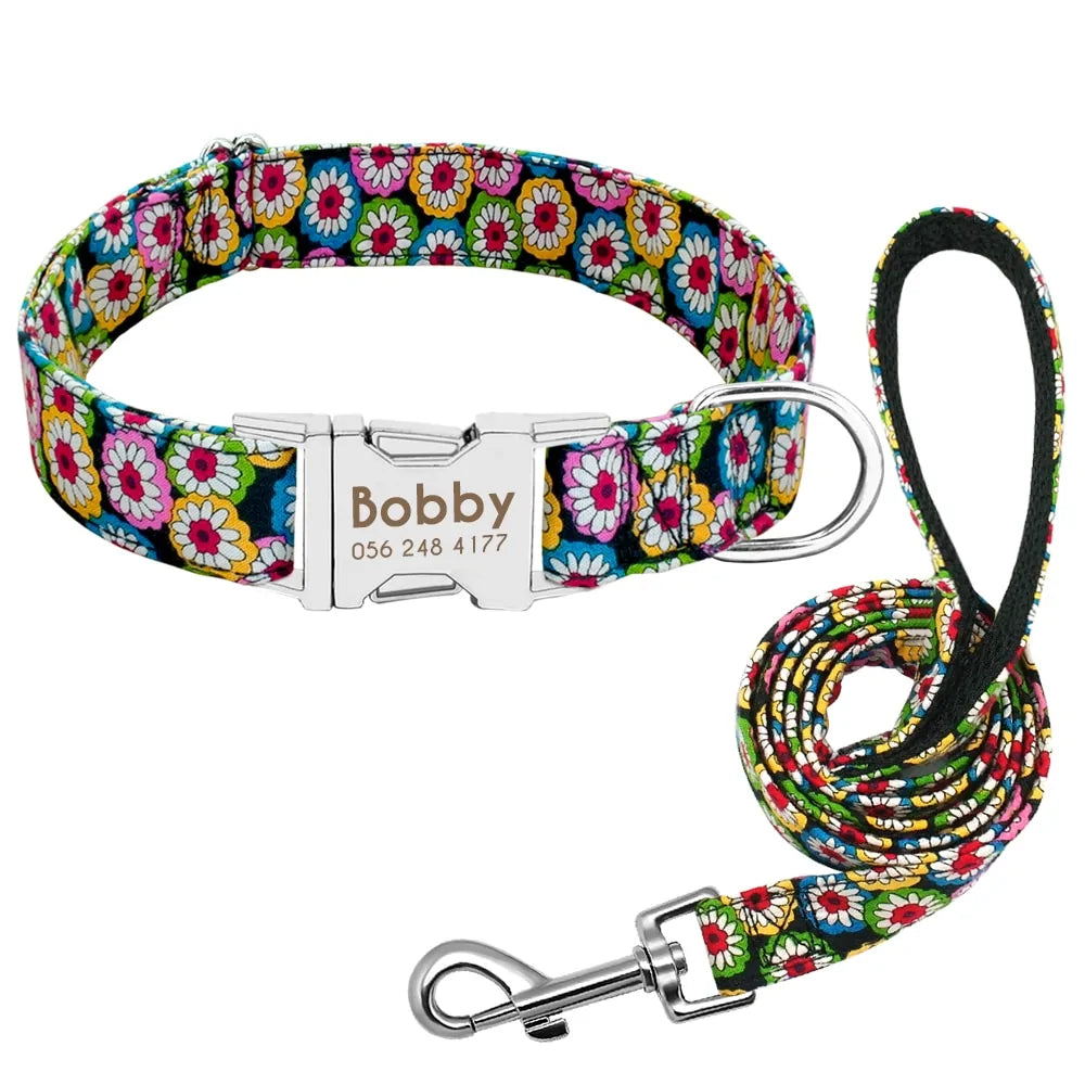 Personalized Nylon Collars With ID Nameplate