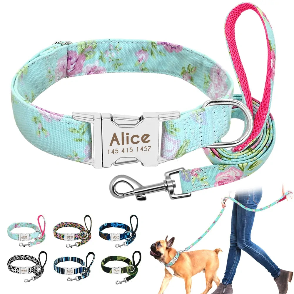 Personalized Nylon Collars With ID Nameplate