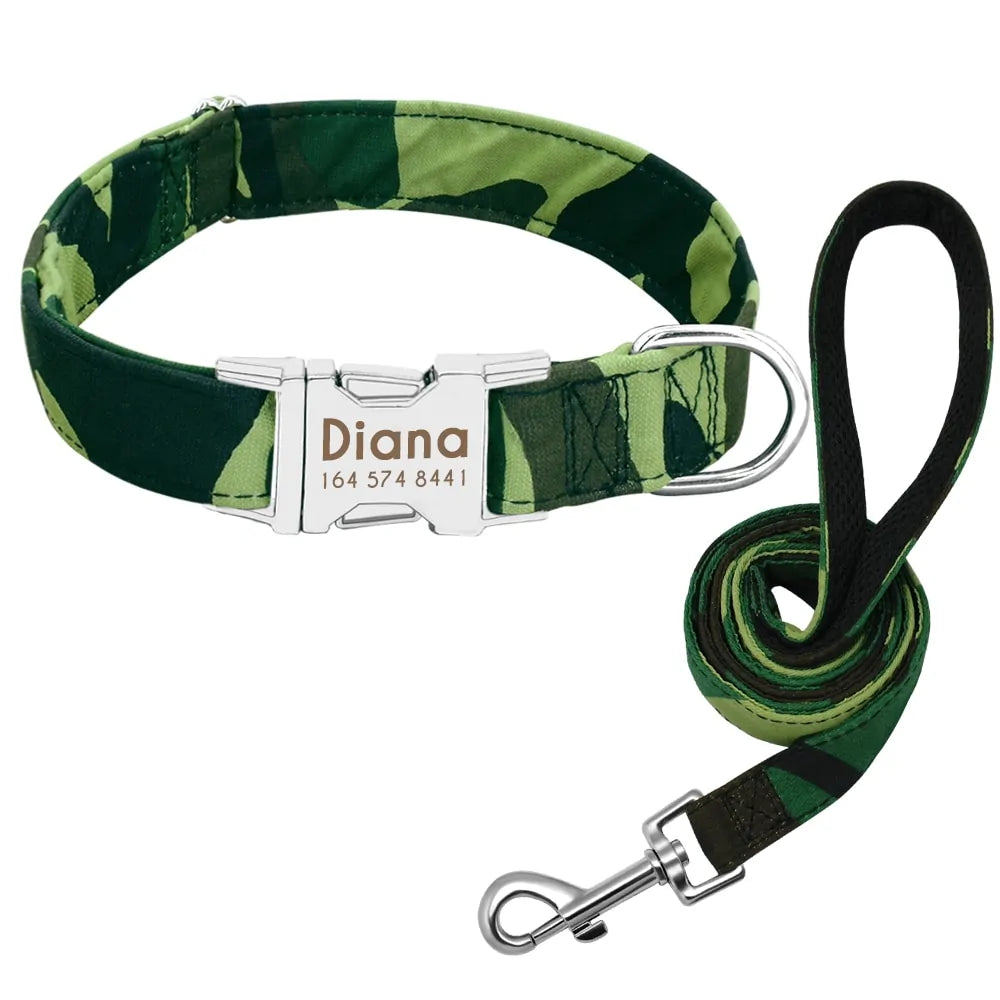 Personalized Nylon Collars With ID Nameplate